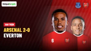 Arsenal thắng Everton 2-0, bắt kịp Man City trên đỉnh Ngoại hạng Anh
