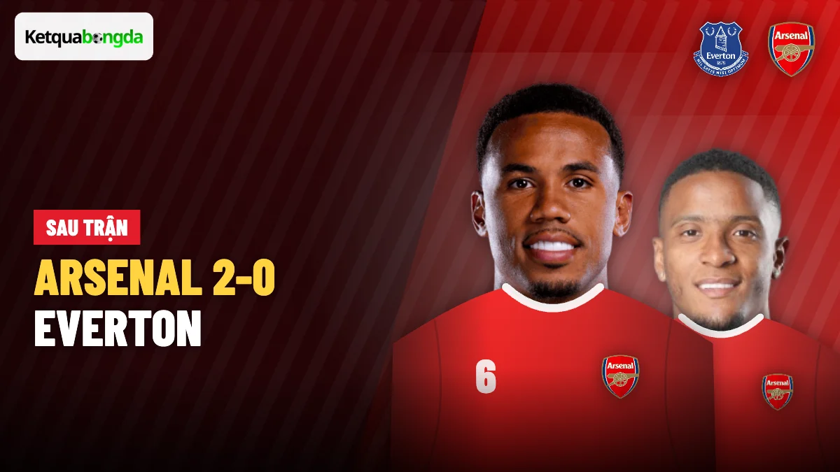 Arsenal thắng Everton 2-0, bắt kịp Man City trên đỉnh Ngoại hạng Anh